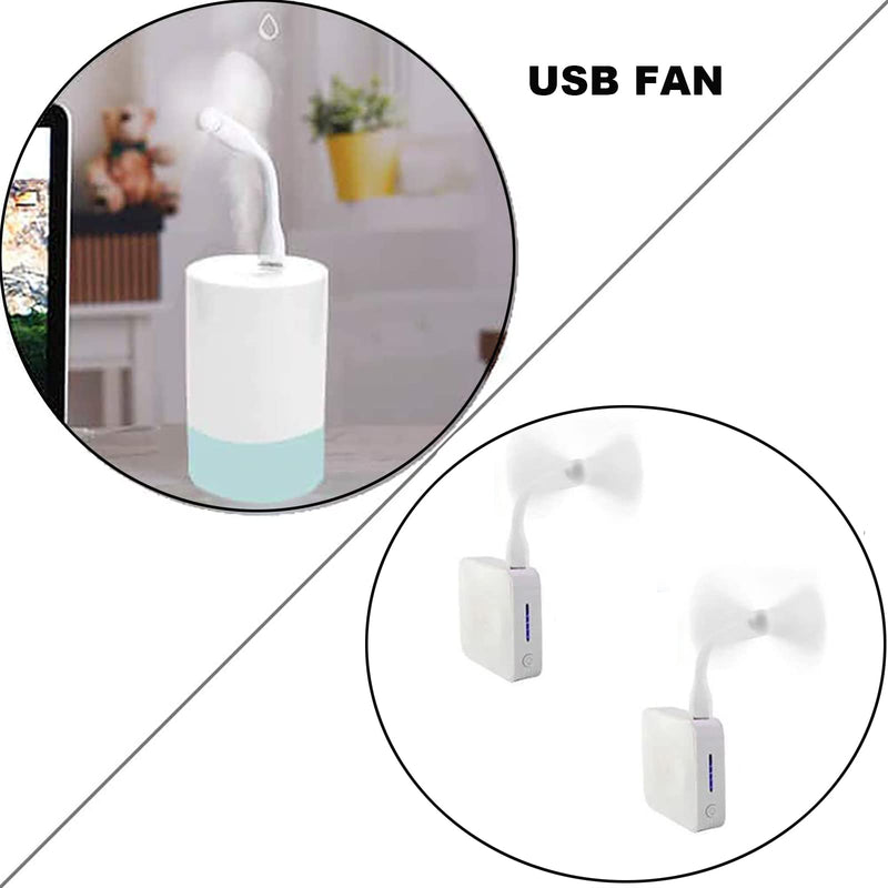 [Australia - AusPower] - Sokelinn-six USB Flexible Fan, Mini Portable Cooling Fans USB Powered for Power Bank Laptop PC AC Charger - 2 Pack (White) White 