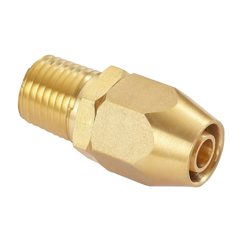 [Australia - AusPower] - Pronese 2pcs Premium Solid Brass Pneumatics Reusable Hose-End Repair Fitting,3/8" Barb For 3/8-Inch ID Polyurethane Air Hose With 1/4" NPT Rigid 3/8 Inch 4 