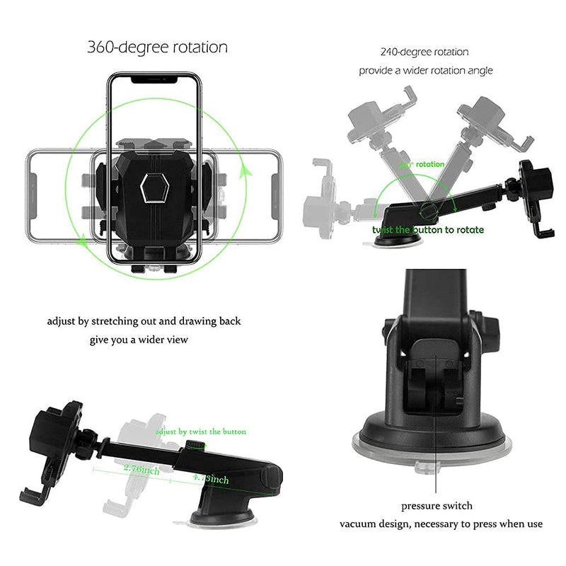 [Australia - AusPower] - Bling Car Phone Mount Holder,Shiny Crystal Rhinestone Phone Stand for Women and Girls, Car Accessories for Windshield Dashboard,Compatible with iPhone and Most Cellphones 