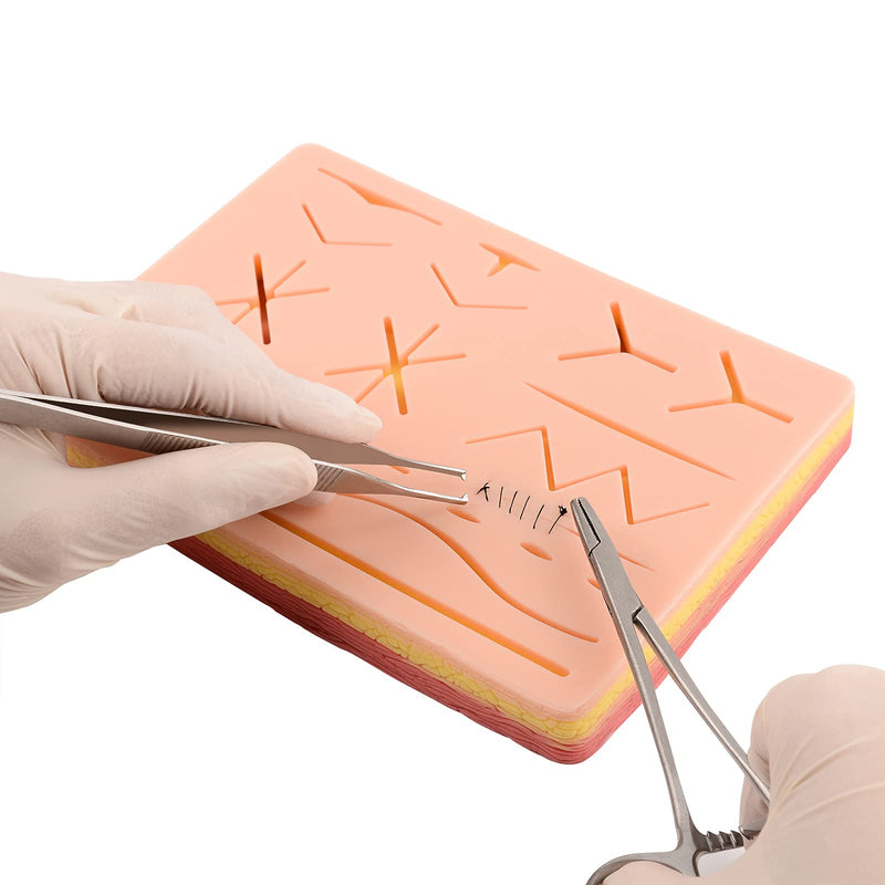 [Australia - AusPower] - Medarchitect Upgraded Thicker Suture Pad for Medical Student and Vet Students with Different Depth of Wounds for Suture Practice Pre-Health Suture Training Course 
