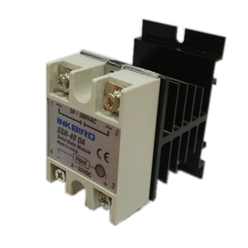 [Australia - AusPower] - Inkbird Solid State Relay 40DA DC SSR Black Heat Sink for PID Thermostat Temperature Controller 