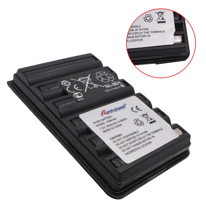 [Australia - AusPower] - FNB-83 FNB-V94 FNB-V57 1800mAh Ni-MH Battery Compatible for Yaesu Vertex FT-60R FT60R FT-60 FT60 VX-150 VX-160 VX-170 VX-180 VXA-220 Standard Horizon HX270S HX370S HX500S HX600S Radio 