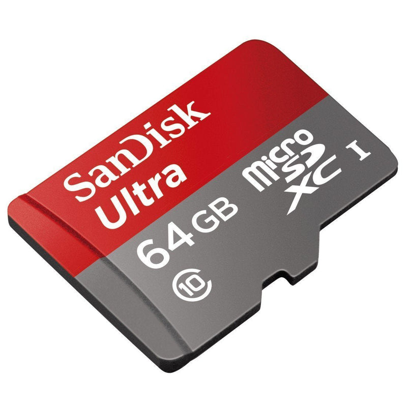 [Australia - AusPower] - 64GB Sandisk Micro Memory Card works with DJI Spark, Mavic Drone Video Camera Quadcopter SDXC MicroSD TF Flash 64G Class 10 with Everything But Stromboli Card Reader 