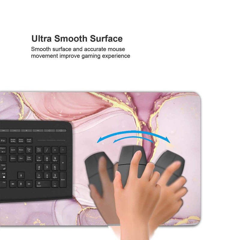 [Australia - AusPower] - Glitter Marble Gaming Mouse Pad XL, Extended Stitched Edges Mousepad,Large Mouse Mat Desk Pad, Long Non Slip Rubber Base Mice Pad（31.5 X 11.8 Inch） Glitter Marble 