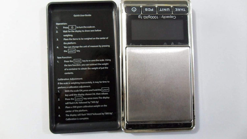 [Australia - AusPower] - Mini Digital LCD Pocket Gram Scale for Jewelry Pearl Pills Herbs Lipstick, 1kg Max Capacity - 1000 X 0.1 G 