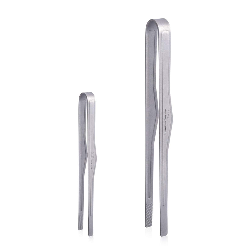 [Australia - AusPower] - Boundless Voyage 6.7/10 inches Titanium Ultralight Grill BBQ Tongs Multipurpose Tweezer for Kitchen Food Tongs Buffet Salad Steak Clip Grill Accessories Anti-scalding Ti1563A - (10 inches) 