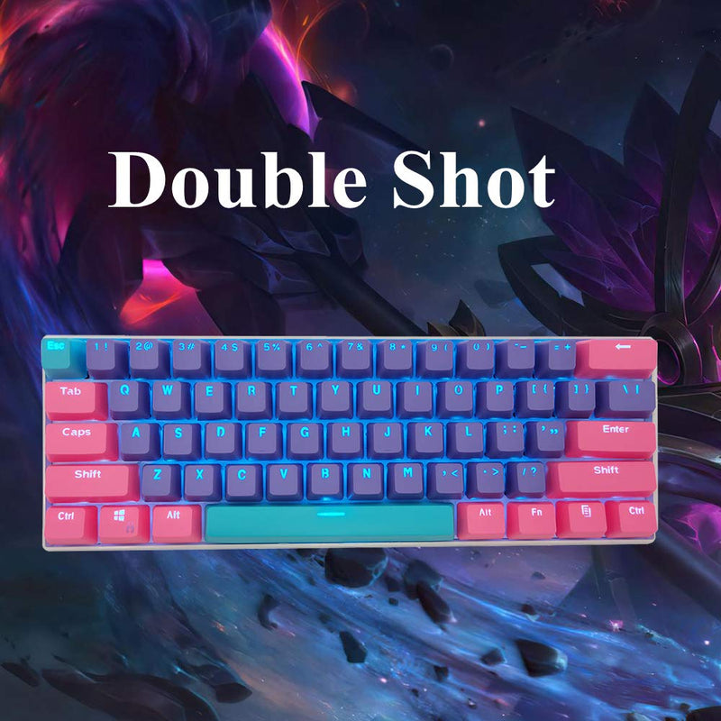 [Australia - AusPower] - WHYSP 61 PBT Keycaps for 60 Percent Keyboard, Backlit Keycap Set for Mechanical Gaming Keyboard OEM Profile Blue Keycaps with Key Puller for Cherry MX Switches GK61(Peach) Peach 