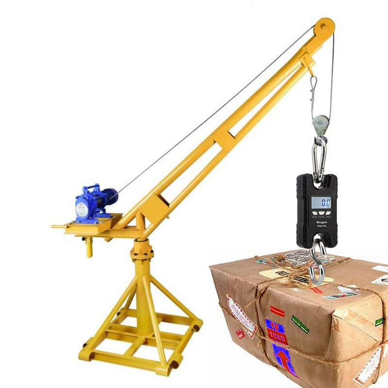 [Australia - AusPower] - Mougerk 500 kg 1100 lb Portable Heavy Duty Digital Crane Scale Hanging Scales 2 AAA Batteries(Not Included) black 