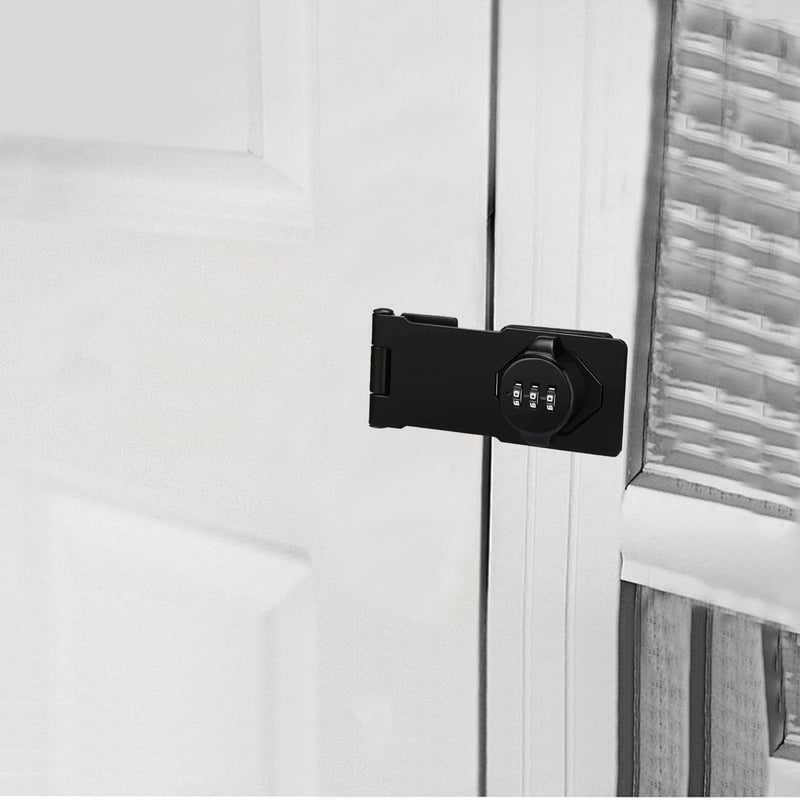 [Australia - AusPower] - Knob Buckle Lock Home Cabinet Combination Lock Cabinet Door Combo Lock Cabinet Barn Door Bathroom Outdoor Garden (Black) 