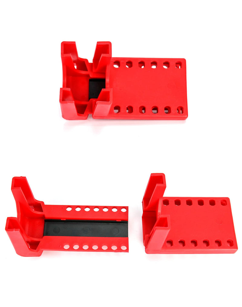 [Australia - AusPower] - QWORK Ball Valve Lockout, Safety Lock, 1/2" - 2-1/2" Diameter, 2 Pack, Red 