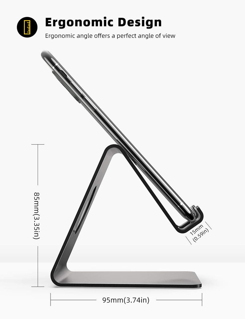 [Australia - AusPower] - Lamicall Cell Phone Stand, Phone Dock: Cradle, Holder, Stand for Office Desk - Black 1-Black 