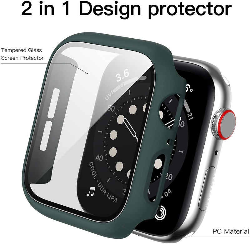 [Australia - AusPower] - 12 Pack Case for Apple Watch 38mm Series 3/2/1 with Tempered Glass Screen Protector, Haojavo Full Hard PC Ultra-Thin Scratch Resistant Bumper HD Protective Cover for iWatch Accessories 38 mm 