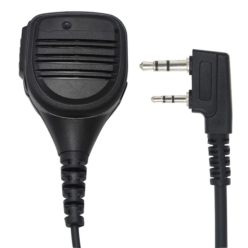 [Australia - AusPower] - 2 Pin Shoulder Mic Speaker 2 Way Radio Microphone, Walkie Talkie Handheld Speaker with PPT Mic with External 3.5mm Earpiece Jack, Compatible with 2.5mm/3.5mm 2-Pin Kenwood Baofeng Two-Way Radios 