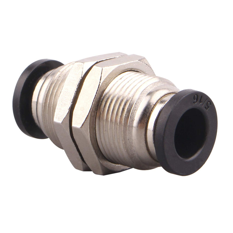 [Australia - AusPower] - DERPIPE Bulkhead Union Push to Connect Tube Fitting 5/16 Inch Tube OD Double Threaded (5 Packs) 5/16" (pack of 5) 