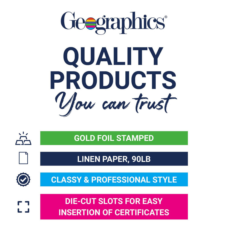 [Australia - AusPower] - Geographics Classic Linen Certificate/Document Covers, 12.5” x 9.75”, Black (6 Pack) Black (6 Pack) 