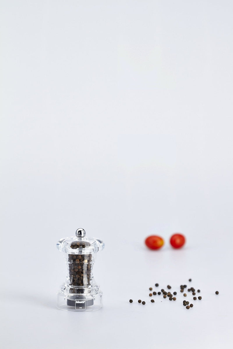 [Australia - AusPower] - Bisetti Perugia 3.94 Inch Acrylic Pepper Mill With Adjustable Grinder 4" 