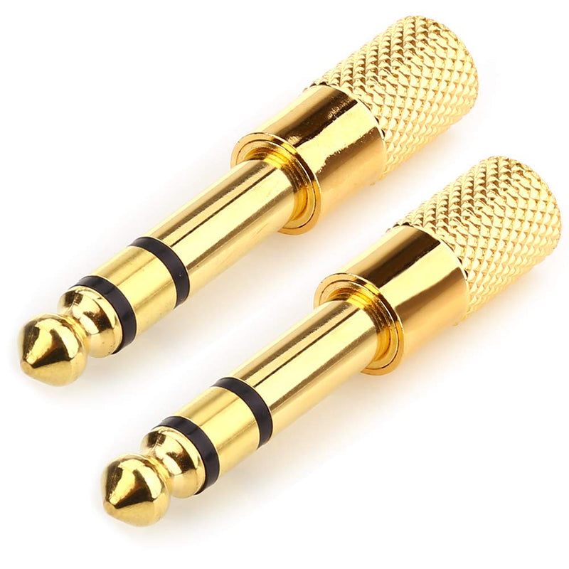 [Australia - AusPower] - 2PCS 1/4" to 3.5mm Headphones Adapters, JEEUE 6.35mm(1/4") Male - 3.5mm (1/8") Female Socket Stereo Jack Adaptor Bring You Professional Sound 