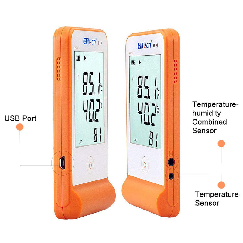 [Australia - AusPower] - Elitech GSP-6 Thermometer Digital Data Logger Temperature Humidity Alarm GSP-6-1PACK 