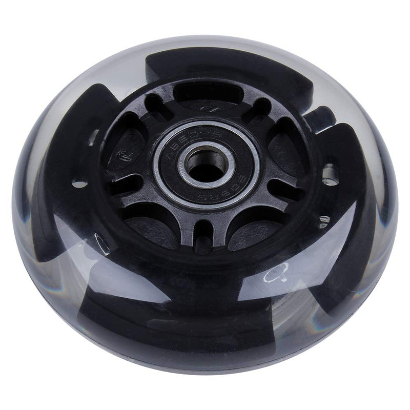 [Australia - AusPower] - AOWISH 2-Pack Light Up Scooter Rear Wheels 80mm LED Flash Flashing Inline Skates Replacement Wheel with Bearings ABEC 9 for Adjustable 3-Wheel Kick Scooters Black 