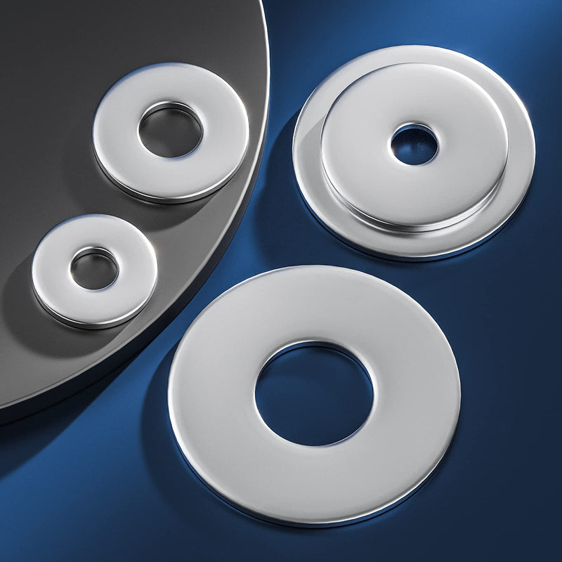 [Australia - AusPower] - Wensilon (120Pcs)1/4"x1 Stainless Steel 304 Metal Flat washers for Screws and Bolts, Suitable for Factory Maintenance, Kitchen, Store and Outdoor Construction 