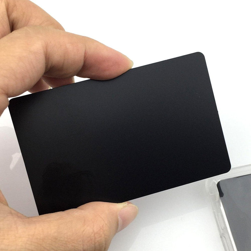 [Australia - AusPower] - Ebamaz Metal Business Cards Tablet Thick 86X54mm Pack of 10PCS (Stainless Steel 0.5mm Thickness, Original Finishing Black, Blank) Stainless Steel 0.5mm thickness Original Finishing Black ( Blank ) 