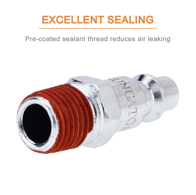 [Australia - AusPower] - SUNGATOR 1/4-Inch NPT Male Industrial Air Plug, Pneumatic Plugs (25-Pack) 
