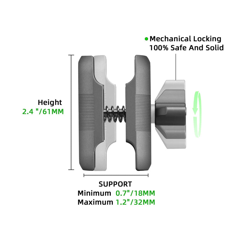 [Australia - AusPower] - FANAUE Double Socket Arm Short Arm Compatible,Full Length 2.3",with B Size 1" Ball Components for RAM Mounts da--60 