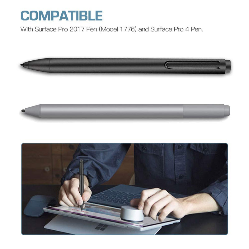 [Australia - AusPower] - TiMOVO Pen Tips for Surface Pen, (4 Pack, Original HB Type) Original Microsoft Surface Pen Tips Nibs Replacement Kit Fit Surface Pro 2017 Pen (Model 1776) and Surface Pro 4 Pen - Black 4*HB 