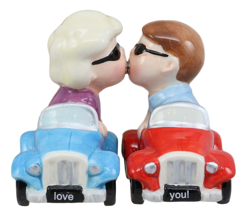 [Australia - AusPower] - Ebros I Love You Valentines Couple Kissing In Cars Magnetic Salt And Pepper Shakers Set Ceramic Figurines Party Kitchen Tabletop Collectible Decor 