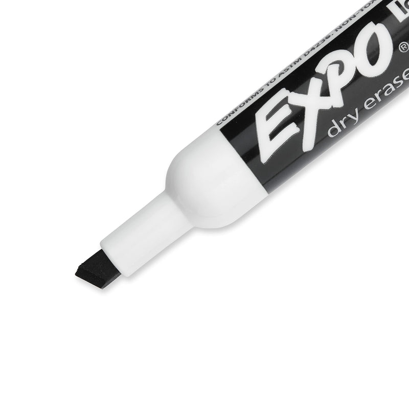 [Australia - AusPower] - Expo 80001 Low Odor Chisel Point Dry Erase Markers, Low Odor Alcohol-Based Ink, Designed for Whiteboards, Glass and Most Non-Porous Surfaces, Black, 12 Units per Box, Pack of 1 Box 