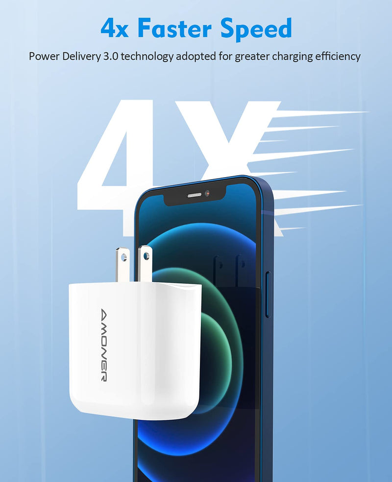 [Australia - AusPower] - iPhone Charger, Amoner Dual Ports 30W USB C Charger for USB C and USB A Port USB C Power Wall Adapter for iPhone Xs/XS Max/SR/iPhone 11/11 pro/iPhone 12/12Pro and More 