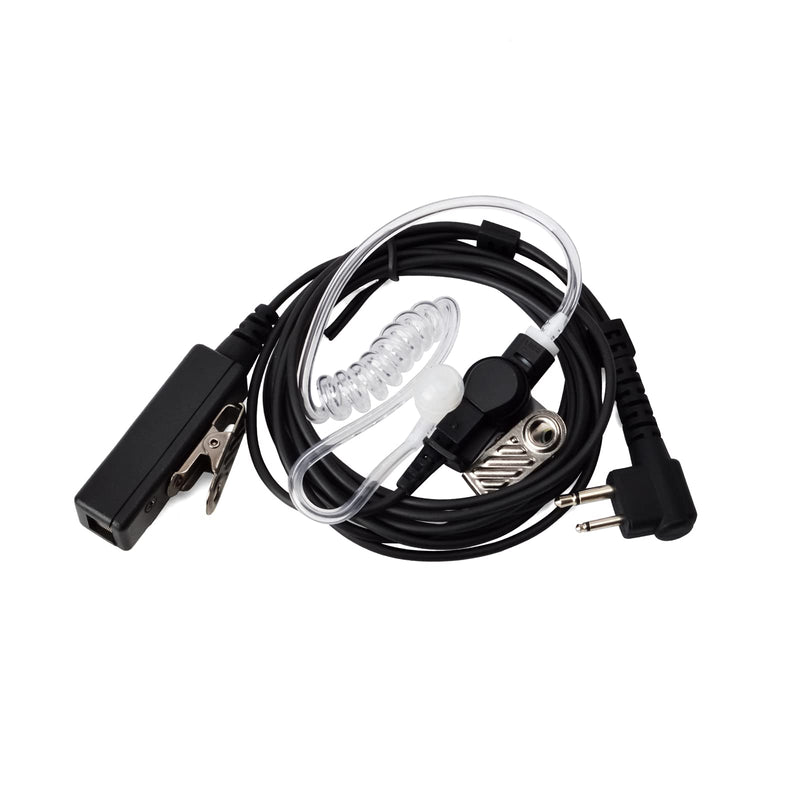 [Australia - AusPower] - HYS Surveillance Kit Earpiece Clip Microphone PTT with One Pair Medium Earmolds (Two-Wire: 3.8ft/4.3ft) for BPR40 RMM2050 RDV2020 RDU4100 Radio Acoustic Tube Headset 