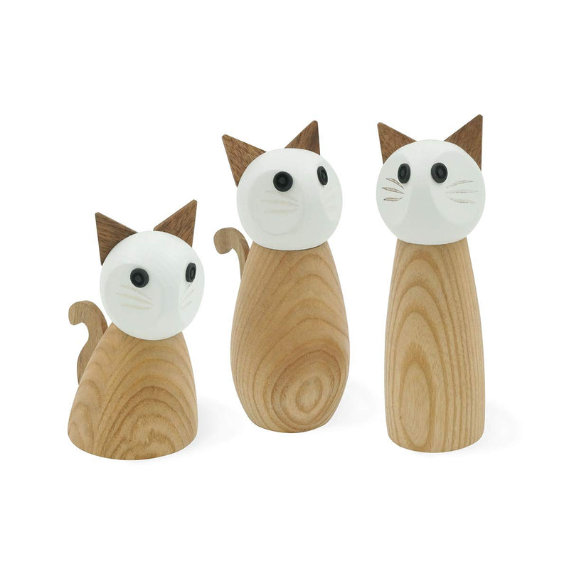 [Australia - AusPower] - Peterson Housewares Cat Salt or Pepper Mill - Wooden Spice Grinder Medium 