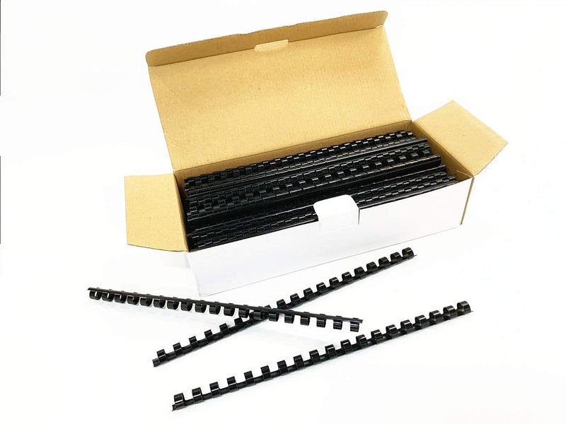 [Australia - AusPower] - Binditek 100 Pack Plastic Comb Binding Spines,3/8 Inch Diameter,55 Sheet Capacity,Letter Size Black Binding Comb Spines 3/8"(55 Sheet Capacity) 