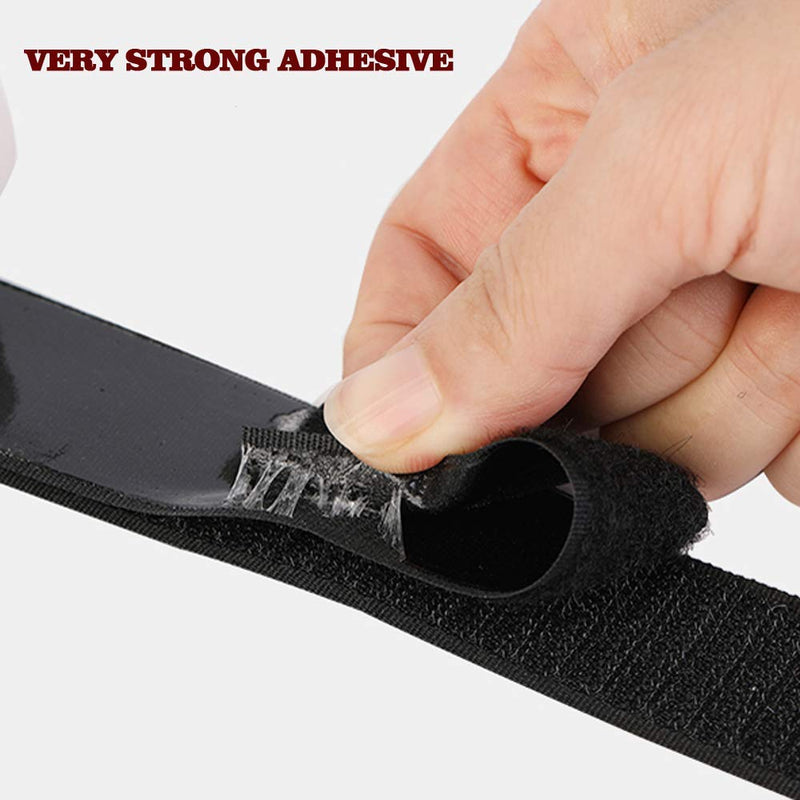 [Australia - AusPower] - LLPT Hook and Loop Tape 2 Inch x 23 Feet Each Roll Heavy Duty Adhesive Industrial Strength Hook Loop Strip Mounting Tape Indoor and Outdoor Color Black (HTB230) 
