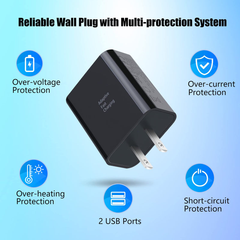 [Australia - AusPower] - Dual USB Wall Charger, Costyle 3 Pack 30W 2 Ports Adaptive Fast Charging Block (Quick Charger 3.0 & 5V 2.4A) Wall Plug Compatible iPhone 11 XS Max, Samsung Galaxy S10 S9 S8,Note 8 9 10,Pixel (Black) Black 