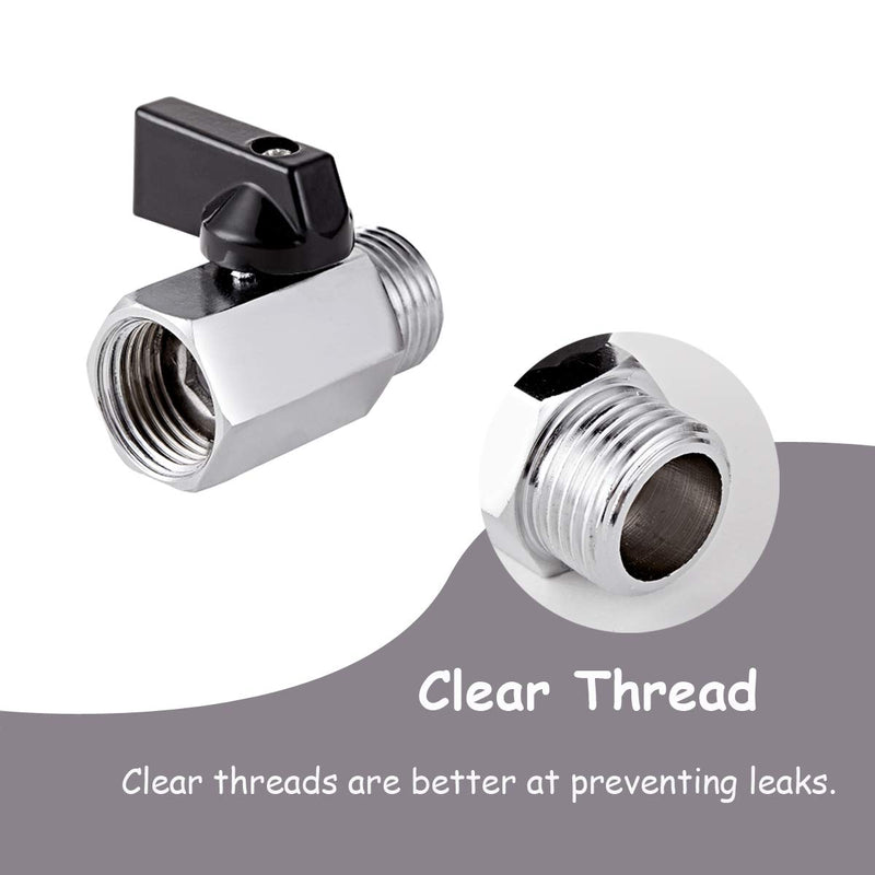 [Australia - AusPower] - 2 Pack Brass Mini Ball Valve 1/2" NPT Female x Male Thread Shut-Off Valve 