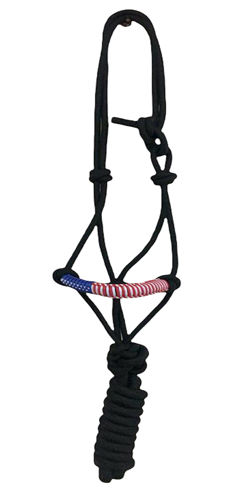 [Australia - AusPower] - Majestic Ally Poly Braided Patriotic Nose Poly Rope Halter and 10' Matching Lead Black 