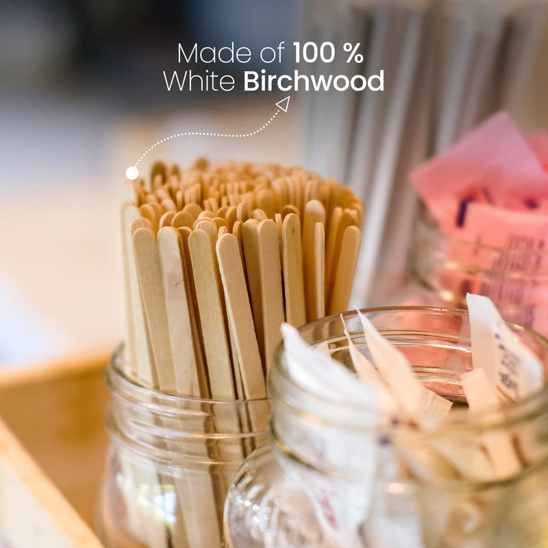 [Australia - AusPower] - SPIXIR Coffee Stirrers Disposable Wooden Coffee Stir Sticks - Biodegradable Eco-Friendly Round-End Birchwood 5.5 Inches Large Wooden Stir Sticks - Pack of 500 Wood Stir Sticks 