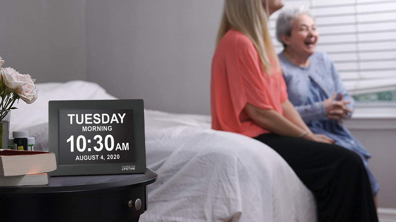 [Australia - AusPower] - 【New 2022】American Lifetime Day Clock Large Digital Clock Large Display with date and day of the week, Digital wall clock Large display Dementia products for elderly seniors,Clocks for Seniors (Black) Black 