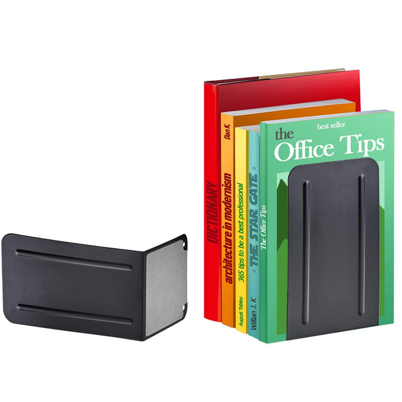 [Australia - AusPower] - Acrimet Premium Metal Bookends (Heavy Duty) (Black Color) (1 Pair) Black 