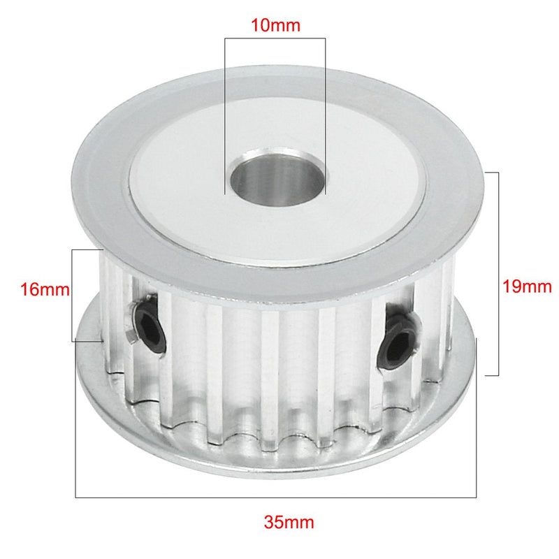 [Australia - AusPower] - uxcell Aluminum 20 Teeth 10mm Bore 5mm Pitch Timing Belt Pulley for 15mm Belt 