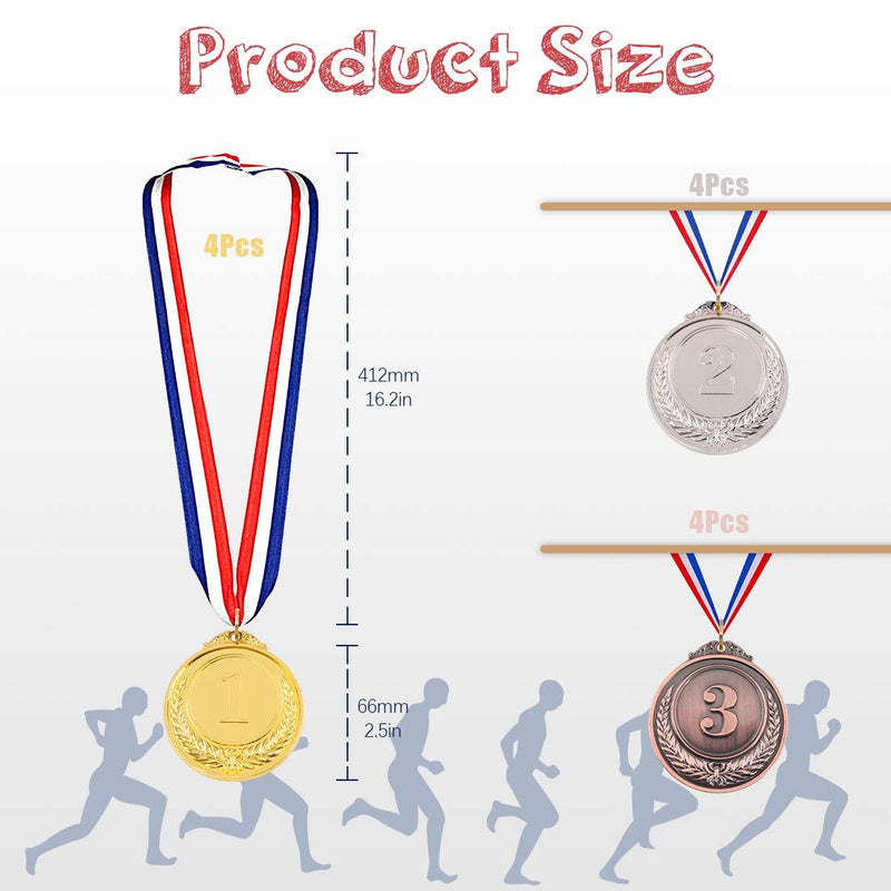 [Australia - AusPower] - Hilitchi Gold Silver Bronze Award Medals with Ribbon Winner Awards Olympic Style for Kids School Sports Meeting Sports Events or Celebration Souvenir 