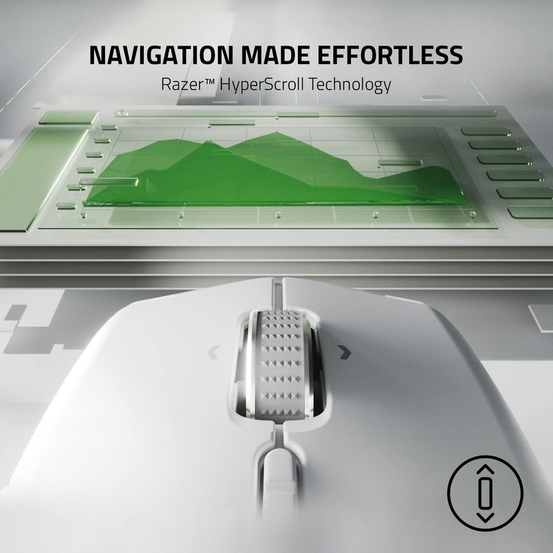 [Australia - AusPower] - Razer Pro Click Mini Portable Wireless Mouse: Silent, Tactile, Mouse Clicks - Sleek & Compact Design - HyperScroll Technology - Productivity Dongle - Connect up to 4 Devices - 7 Programmable Buttons White 