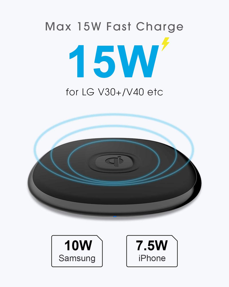 [Australia - AusPower] - NANAMI Fast Wireless Charger[2 Pack], Qi-Certified 15W Max Charging Stand Pad Bundle,Compatible iPhone 13/12/SE 2020/11 Pro/XS Max/XR/X/8,Samsung Galaxy S21/S20+/S10/S9/S8/Note 20/10/9/8,AirPods Pro 