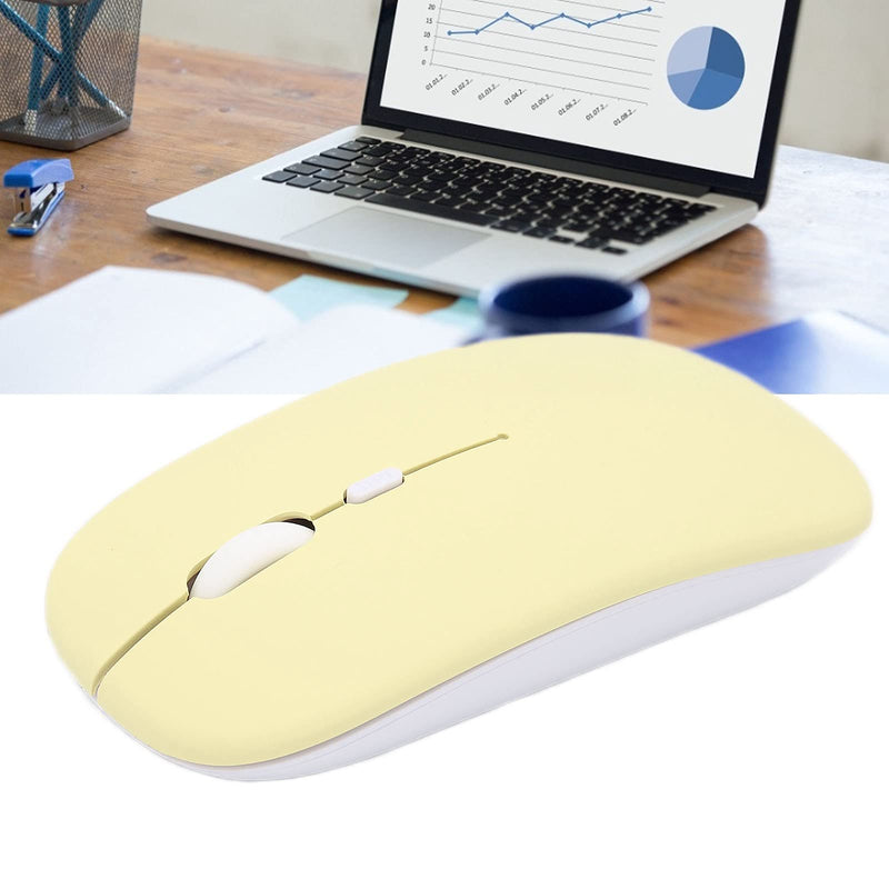 [Australia - AusPower] - Zyyini Wireless Mouse, 1600 DPI 3 Speed Adjustable Optical Bluetooth Bluetooth Computer Mouse Ergonomic Ultra-Thin Mute Office Mice,for Laptop Computer Tablet(Yellow) yellow 