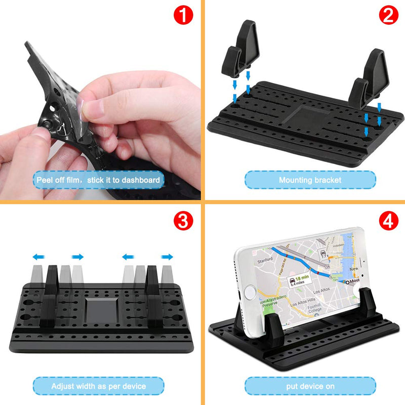 [Australia - AusPower] - Phone Holder for Car with Air Vent Brush, FineGood Universal Silicone Car Cellphone Mount Antislip Vehicle Mobile Phone GPS Mounting Mat 