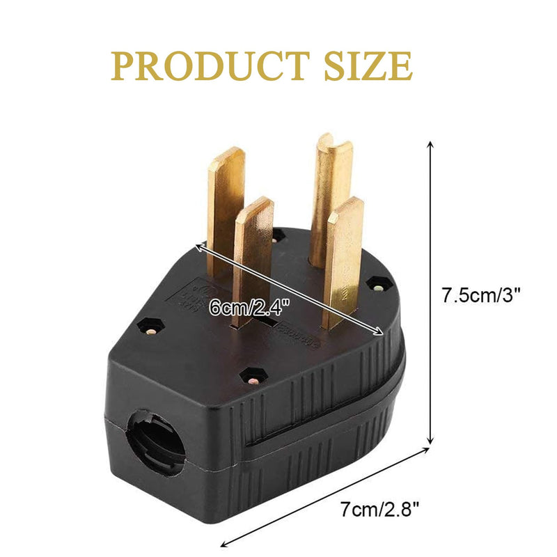 [Australia - AusPower] - Nema 14-50P Plug 50 Amp 125/250 Volt Plug with 3 Pole 4 Wire Heavy Duty Spec Industrial Grade for Dryer and Ranges 