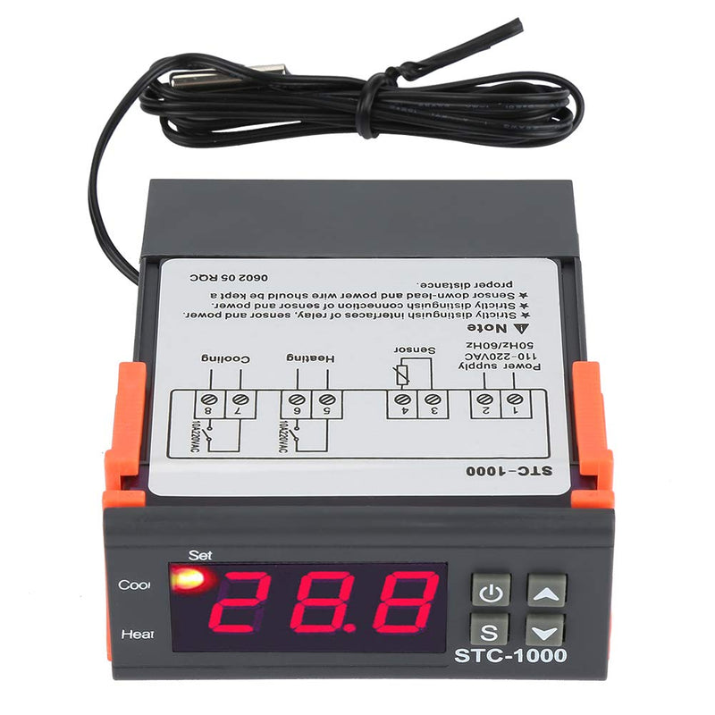 [Australia - AusPower] - Hilitand STC 1000 Digital Temperature Controller, -50℃-99℃ Alarm Intelligent Thermostat LED with Sensor AC110V-220V 