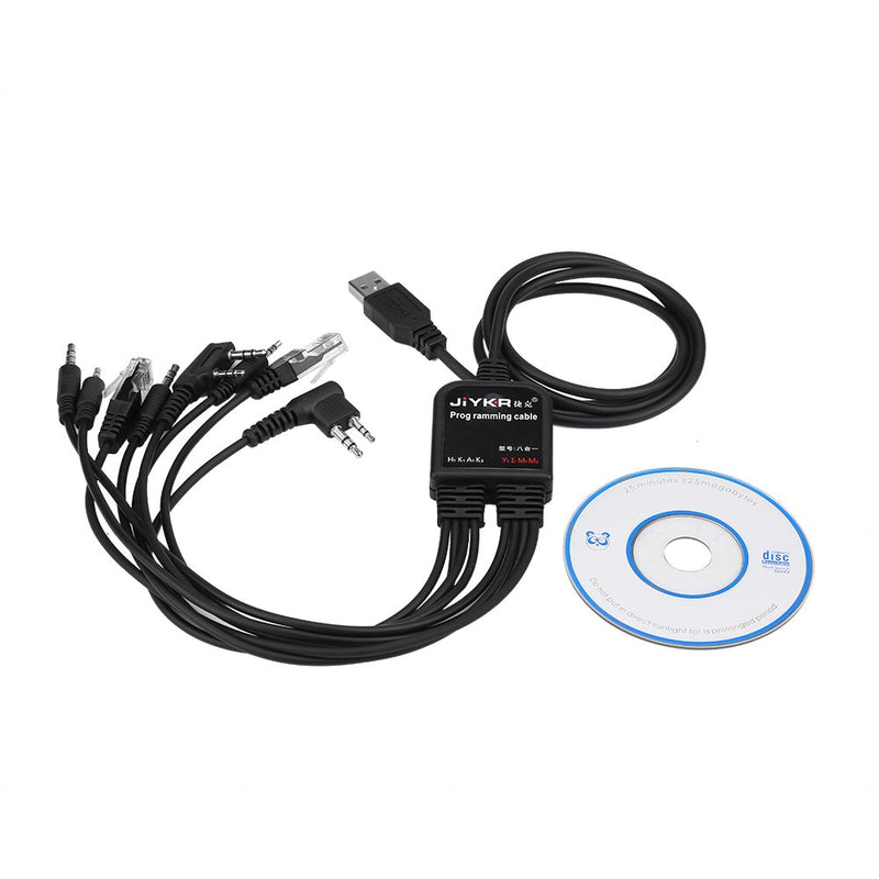 [Australia - AusPower] - 8 in 1 Multifunctional USB Programming Cable Compatible for Kenwood/QuanSheng/HYT/Motorola Walkie Talkie 
